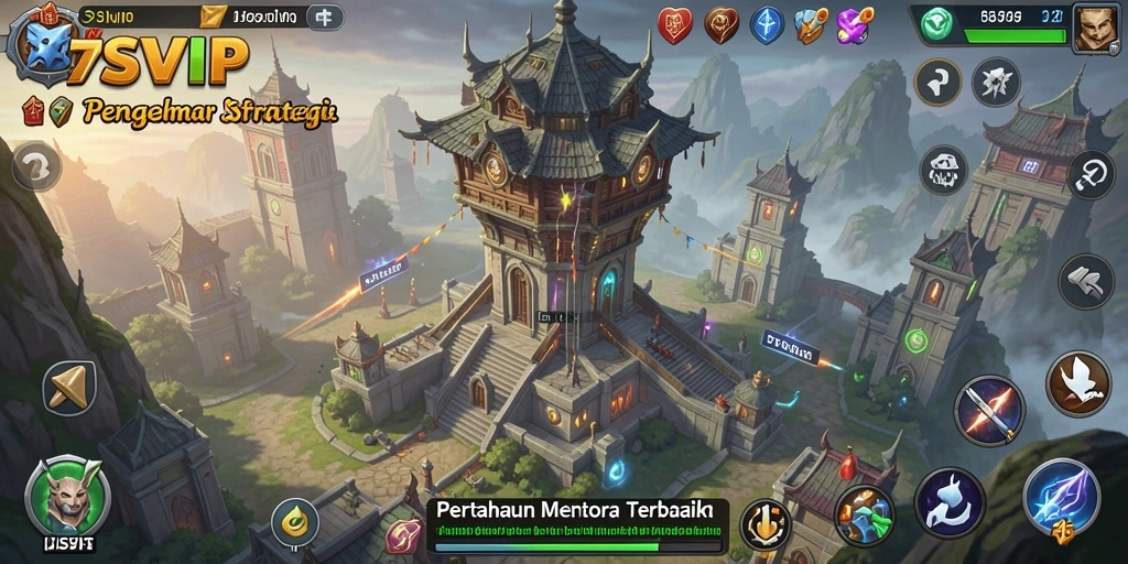 Tampilan gameplay menakjubkan dari 7SVIP dalam genre Tower Defense.