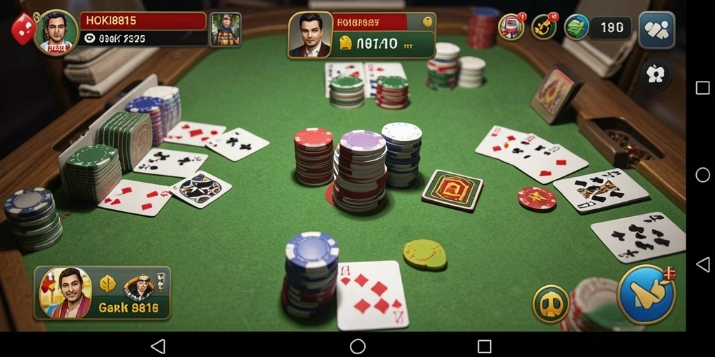 Tampilan gameplay HOKI8815 dengan suasana permainan Gaple yang seru.