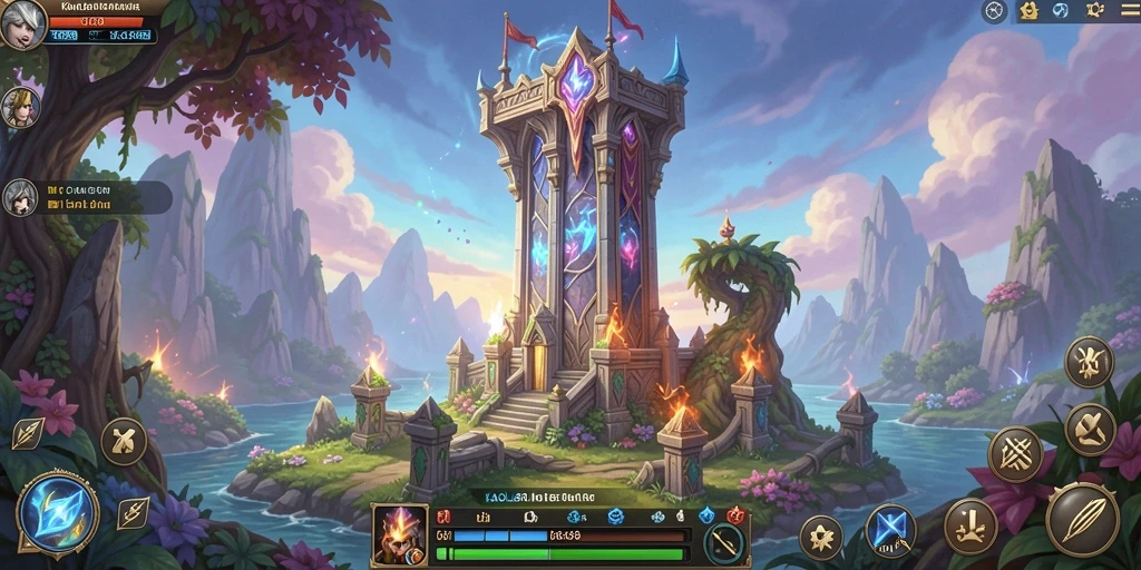 Tampilan gameplay KAOL68 menunjukkan pertahanan menara yang strategis.