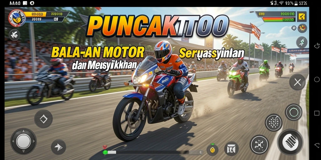 Tampilan seru dari balapan motor di PUNCAKTOTO dengan berbagai lintasan menantang.