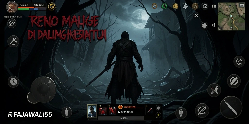 Tampilan gameplay menegangkan dengan suasana horor yang kental.