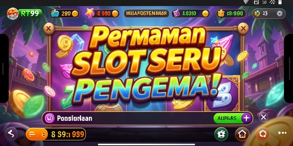 Gambar gameplay menarik dari RT99 yang menunjukkan putaran Slot.