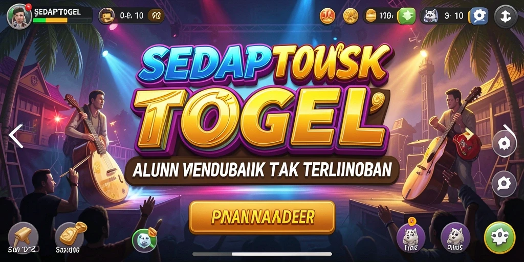 Tampilan gameplay SEDAPTOGEL dengan fitur musik interaktif.