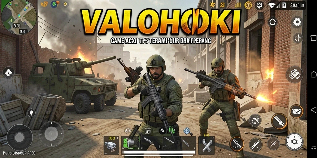 Tampilan gameplay seru di VALOHOKI dengan aksi tembak-menembak epik.