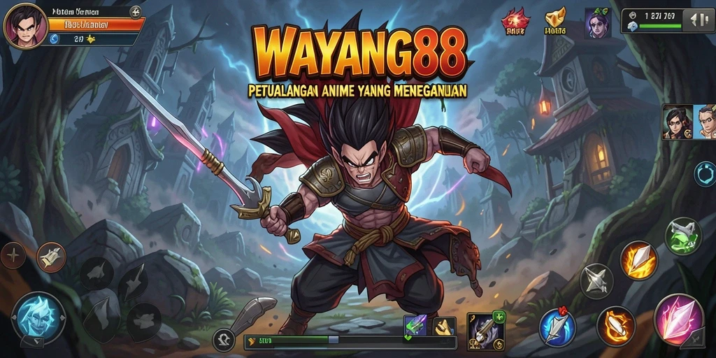 Tangkapan layar gameplay WAYANG88 yang menampilkan pertarungan seru.